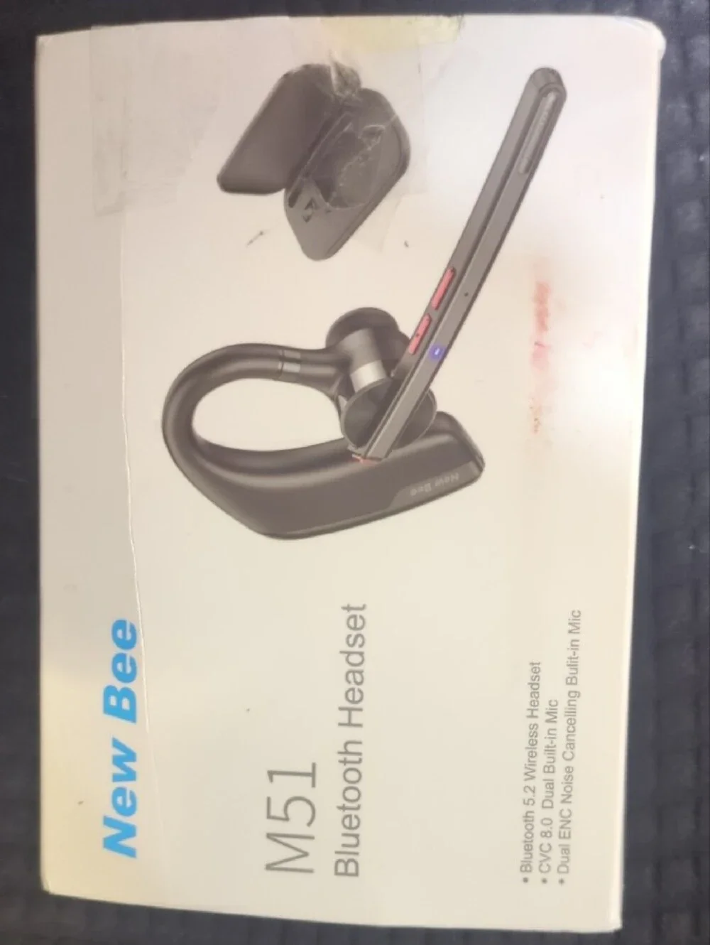 Wireless Ear Hook Bluetooth Headset with Charging Case - Black